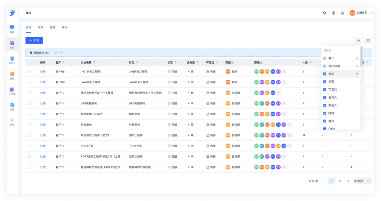 灵活配置表格、需求字段，适配各种类型的需求管理